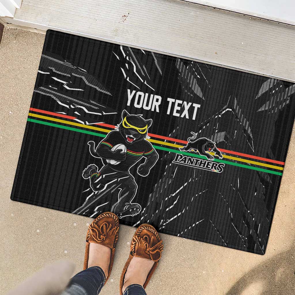 Personalized Penrith Panthers Rubber Doormat Dynamic Lightning Mascot Rugby Australia
