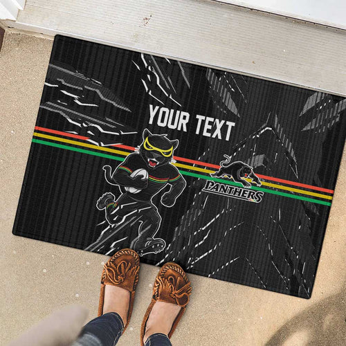 Personalized Penrith Panthers Rubber Doormat Dynamic Lightning Mascot Rugby Australia