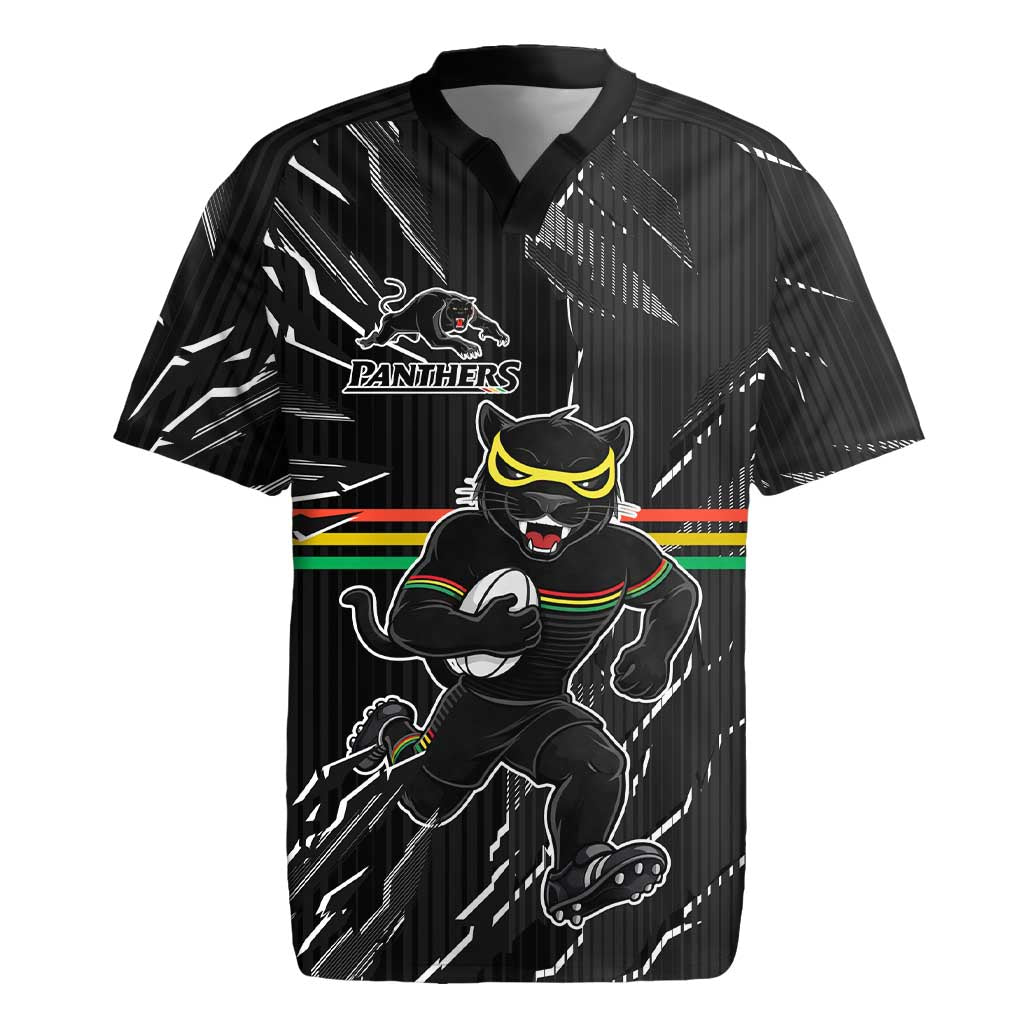 Personalized Penrith Panthers Rugby Jersey Dynamic Lightning Mascot Rugby Australia