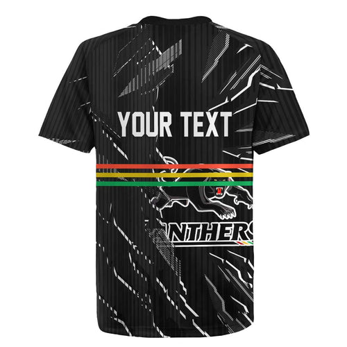 Personalized Penrith Panthers Rugby Jersey Dynamic Lightning Mascot Rugby Australia