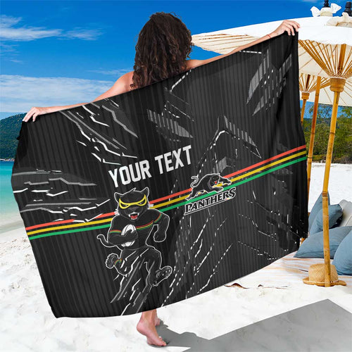 Personalized Penrith Panthers Sarong Dynamic Lightning Mascot Rugby Australia