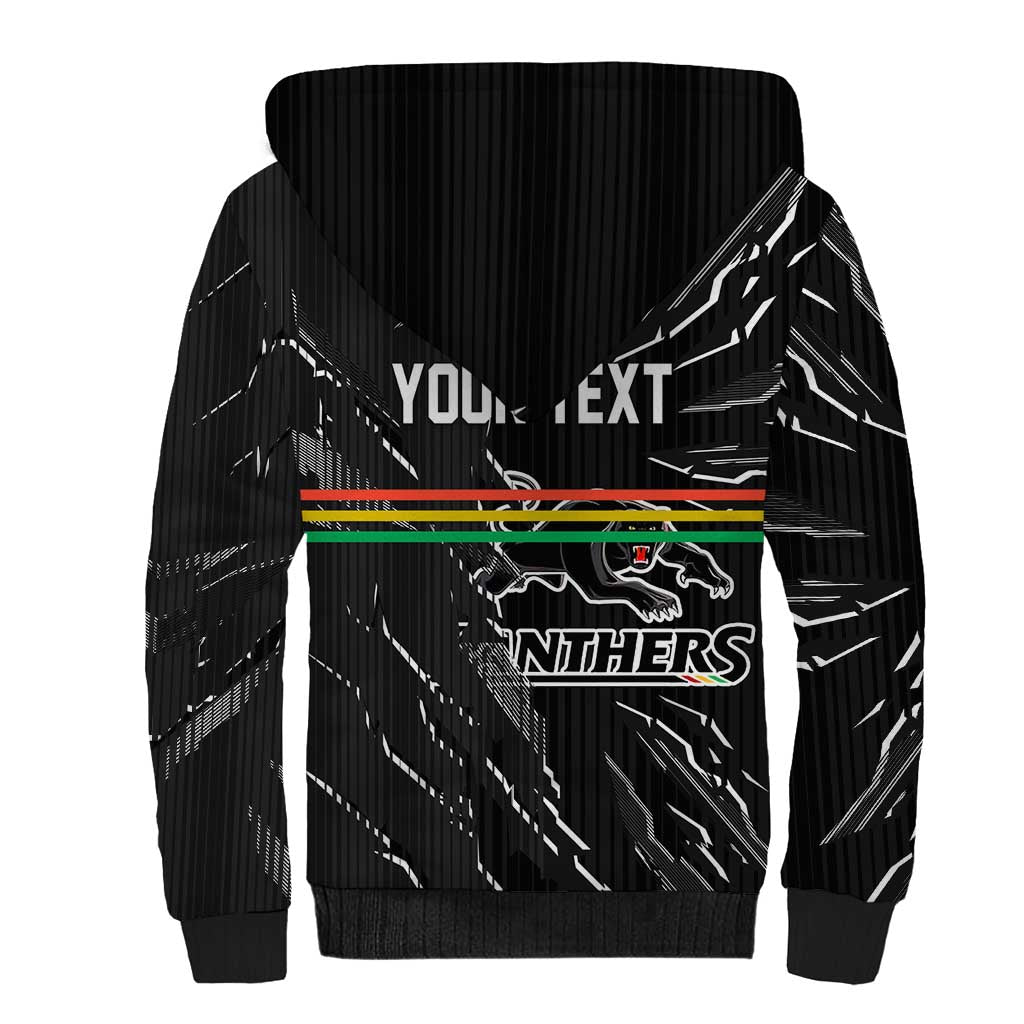 Personalized Penrith Panthers Sherpa Hoodie Dynamic Lightning Mascot Rugby Australia