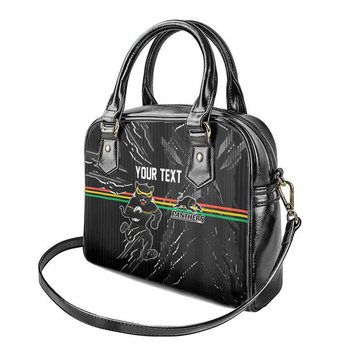 Personalized Penrith Panthers Shoulder Handbag Dynamic Lightning Mascot Rugby Australia