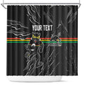 Personalized Penrith Panthers Shower Curtain Dynamic Lightning Mascot Rugby Australia