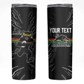 Personalized Penrith Panthers Skinny Tumbler Dynamic Lightning Mascot Rugby Australia