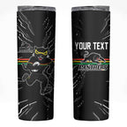Personalized Penrith Panthers Skinny Tumbler Dynamic Lightning Mascot Rugby Australia