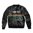 Personalized Penrith Panthers Sleeve Zip Bomber Jacket Dynamic Lightning Mascot Rugby Australia
