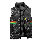 Personalized Penrith Panthers Sleeveless Puffer Jacket Dynamic Lightning Mascot Rugby Australia