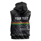 Personalized Penrith Panthers Sleeveless Zip Hoodie Dynamic Lightning Mascot Rugby Australia