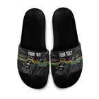 Personalized Penrith Panthers Slide Sandals Dynamic Lightning Mascot Rugby Australia