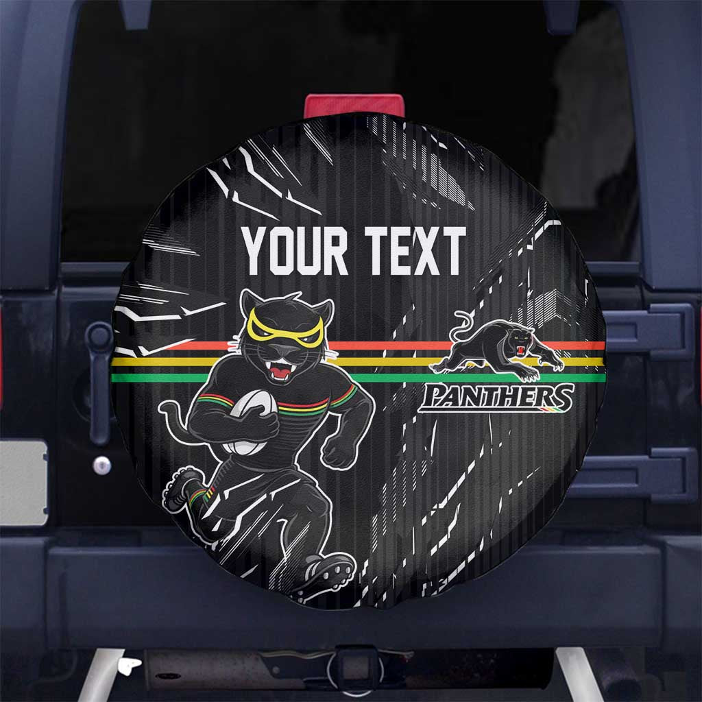 Personalized Penrith Panthers Spare Tire Cover Dynamic Lightning Mascot Rugby Australia