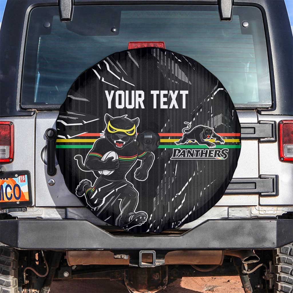 Personalized Penrith Panthers Spare Tire Cover Dynamic Lightning Mascot Rugby Australia