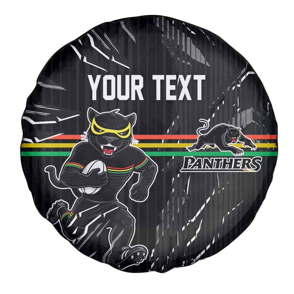 Personalized Penrith Panthers Spare Tire Cover Dynamic Lightning Mascot Rugby Australia