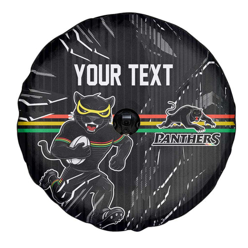 Personalized Penrith Panthers Spare Tire Cover Dynamic Lightning Mascot Rugby Australia