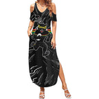 Personalized Penrith Panthers Summer Maxi Dress Dynamic Lightning Mascot Rugby Australia