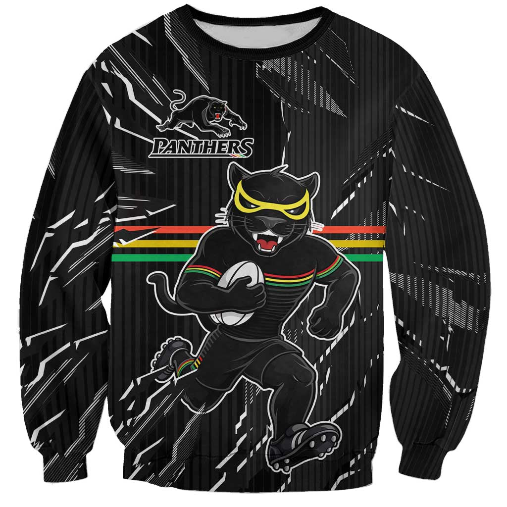 Personalized Penrith Panthers Sweatshirt Dynamic Lightning Mascot Rugby Australia