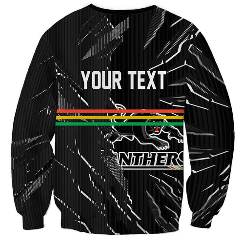 Personalized Penrith Panthers Sweatshirt Dynamic Lightning Mascot Rugby Australia