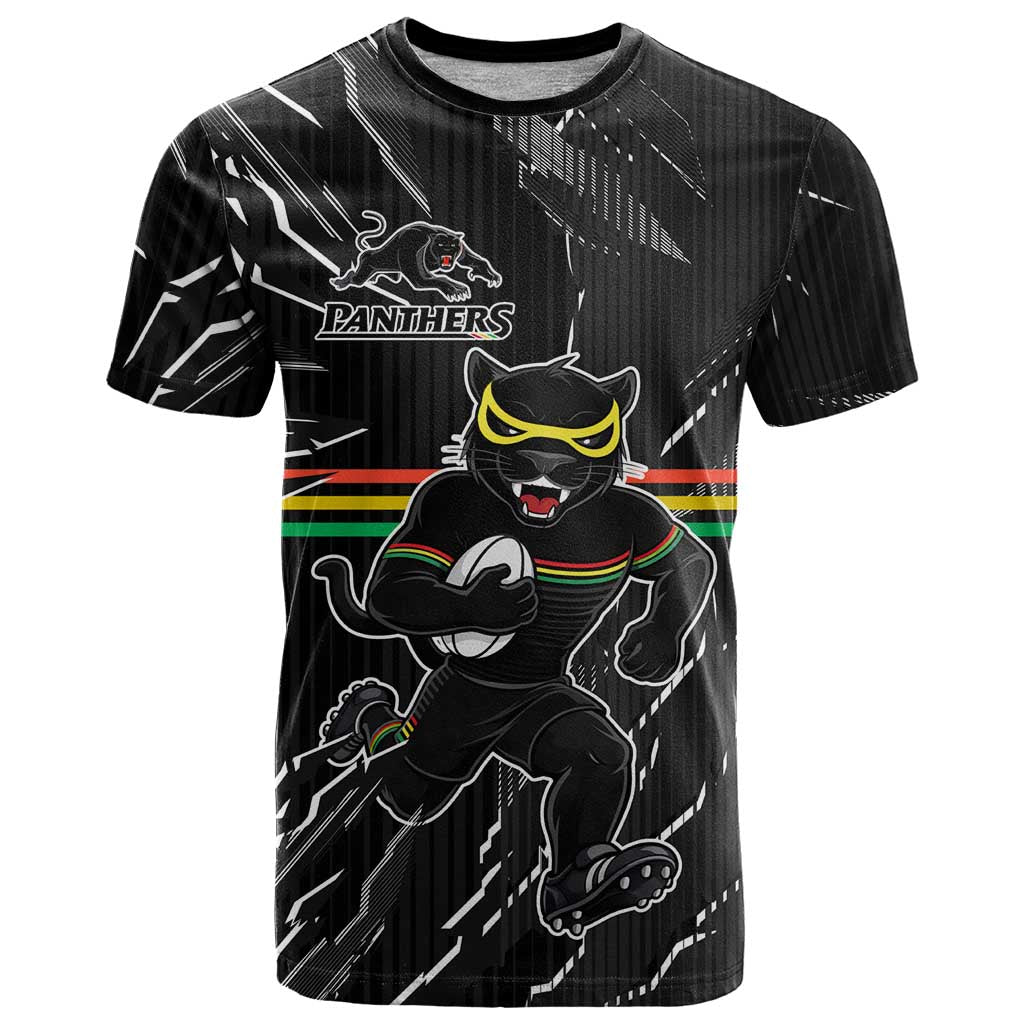 Personalized Penrith Panthers T Shirt Dynamic Lightning Mascot Rugby Australia