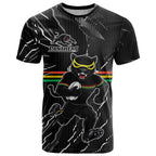 Personalized Penrith Panthers T Shirt Dynamic Lightning Mascot Rugby Australia