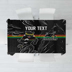 Personalized Penrith Panthers Tablecloth Dynamic Lightning Mascot Rugby Australia