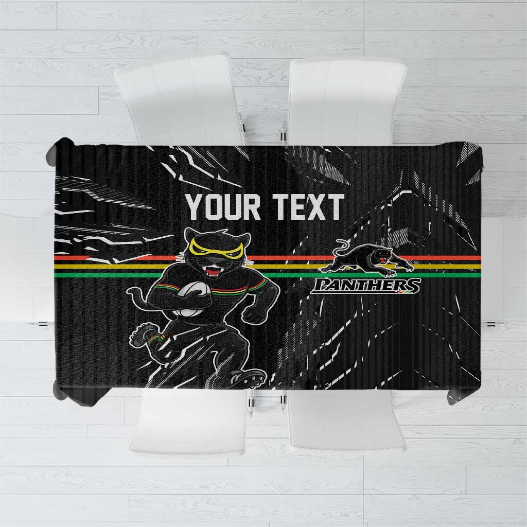 Personalized Penrith Panthers Tablecloth Dynamic Lightning Mascot Rugby Australia