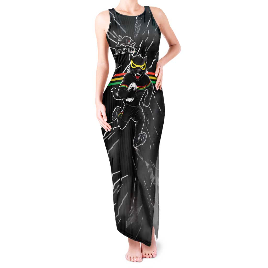 Personalized Penrith Panthers Tank Maxi Dress Dynamic Lightning Mascot Rugby Australia