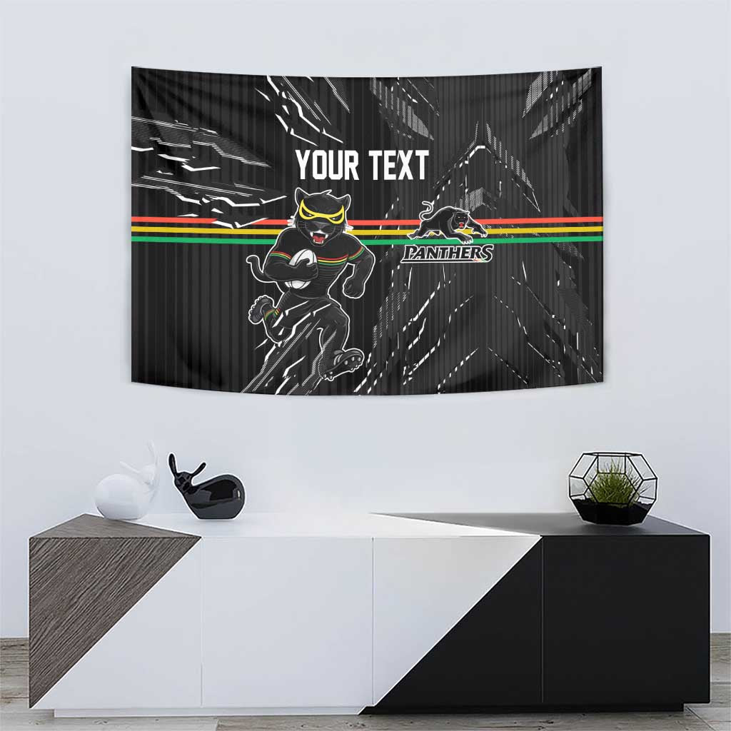 Personalized Penrith Panthers Tapestry Dynamic Lightning Mascot Rugby Australia