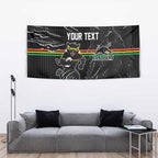 Personalized Penrith Panthers Tapestry Dynamic Lightning Mascot Rugby Australia