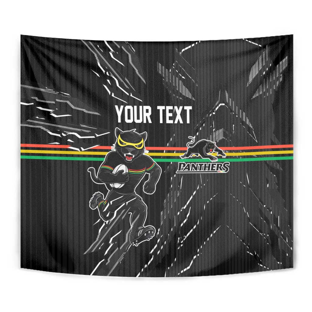 Personalized Penrith Panthers Tapestry Dynamic Lightning Mascot Rugby Australia