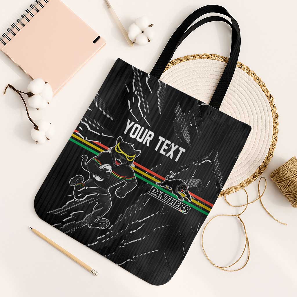 Personalized Penrith Panthers Tote Bag Dynamic Lightning Mascot Rugby Australia