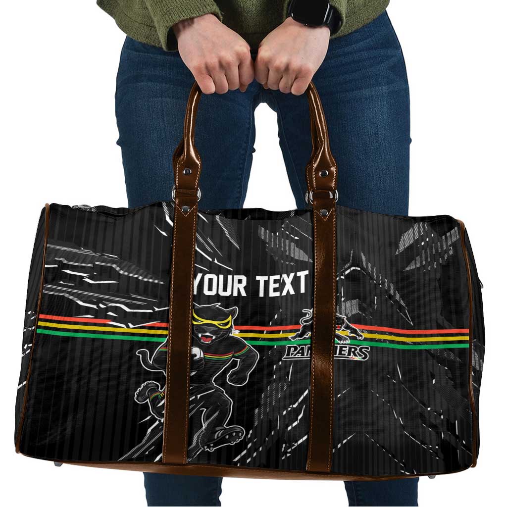 Personalized Penrith Panthers Travel Bag Dynamic Lightning Mascot Rugby Australia