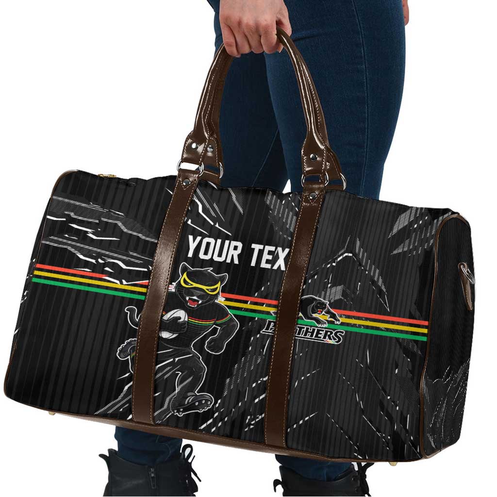 Personalized Penrith Panthers Travel Bag Dynamic Lightning Mascot Rugby Australia