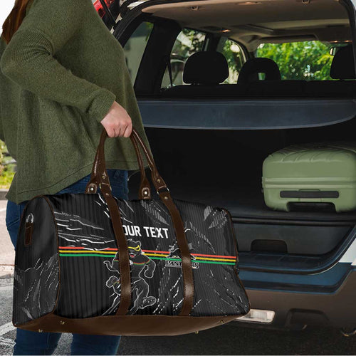 Personalized Penrith Panthers Travel Bag Dynamic Lightning Mascot Rugby Australia