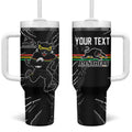 Personalized Penrith Panthers Tumbler With Handle Dynamic Lightning Mascot Rugby Australia