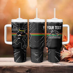 Personalized Penrith Panthers Tumbler With Handle Dynamic Lightning Mascot Rugby Australia