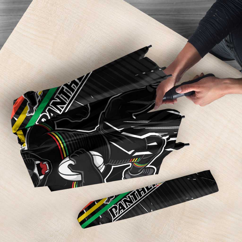 Personalized Penrith Panthers Umbrella Dynamic Lightning Mascot Rugby Australia