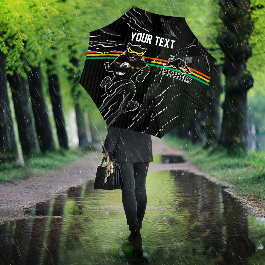 Personalized Penrith Panthers Umbrella Dynamic Lightning Mascot Rugby Australia