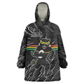 Personalized Penrith Panthers Wearable Blanket Hoodie Dynamic Lightning Mascot Rugby Australia