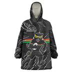 Personalized Penrith Panthers Wearable Blanket Hoodie Dynamic Lightning Mascot Rugby Australia