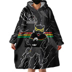 Personalized Penrith Panthers Wearable Blanket Hoodie Dynamic Lightning Mascot Rugby Australia