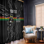 Personalized Penrith Panthers Window Curtain Dynamic Lightning Mascot Rugby Australia