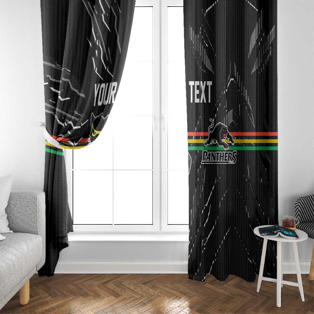 Personalized Penrith Panthers Window Curtain Dynamic Lightning Mascot Rugby Australia