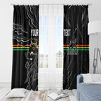 Personalized Penrith Panthers Window Curtain Dynamic Lightning Mascot Rugby Australia