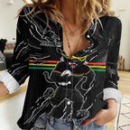 Personalized Penrith Panthers Women Casual Shirt Dynamic Lightning Mascot Rugby Australia