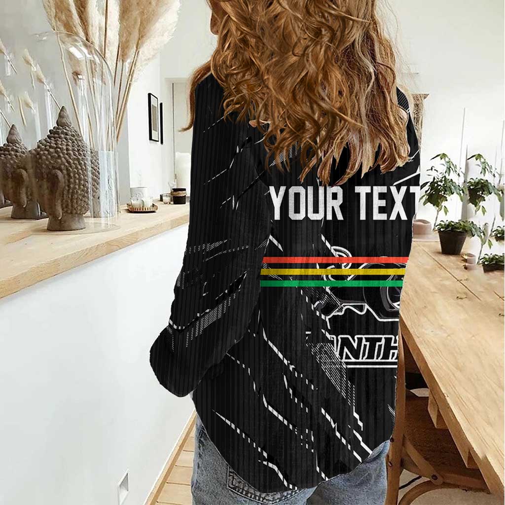 Personalized Penrith Panthers Women Casual Shirt Dynamic Lightning Mascot Rugby Australia
