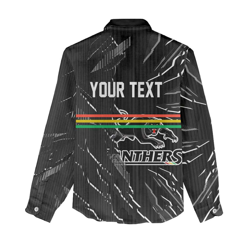 Personalized Penrith Panthers Women Casual Shirt Dynamic Lightning Mascot Rugby Australia