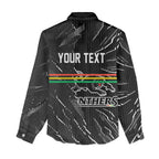 Personalized Penrith Panthers Women Casual Shirt Dynamic Lightning Mascot Rugby Australia