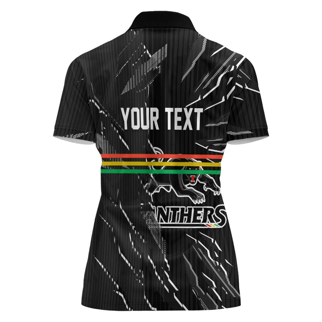 Personalized Penrith Panthers Women Polo Shirt Dynamic Lightning Mascot Rugby Australia