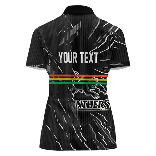 Personalized Penrith Panthers Women Polo Shirt Dynamic Lightning Mascot Rugby Australia