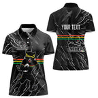 Personalized Penrith Panthers Women Polo Shirt Dynamic Lightning Mascot Rugby Australia
